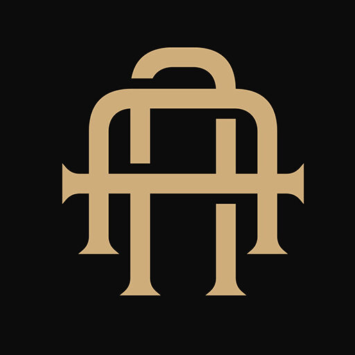 2 Gold Letter A on black background logo